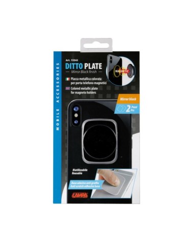 Ditto Plate, coppia di placche metalliche colorate - Nero a specchio