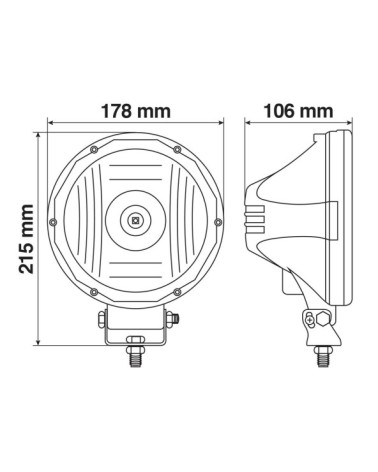 Mars, proiettore supplementare a 1 Led Cree - 12 24V - d. 178 mm