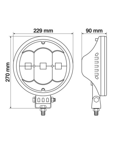 Angel-Led, proiettore supplementare a 54 Led - 12 24V - d. 230 mm