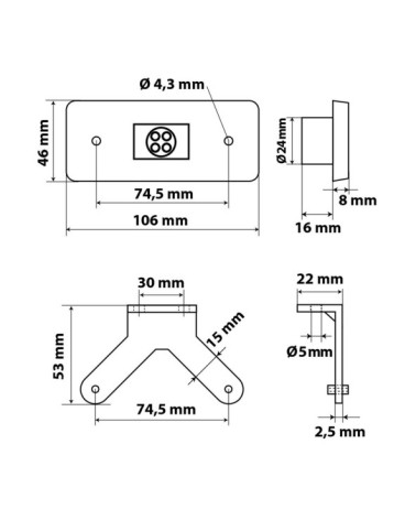 Luce Perimetrale a Led, 24V - Arancio