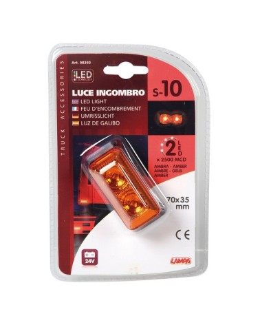 Luce ingombro a 2 Led, 24V - Arancio