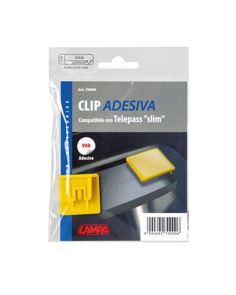 Clip adesiva compatibile con Telepass Slim