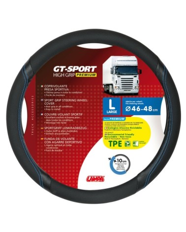 GT-Sport, coprivolante in Skeentex - L - d. 46 48 cm - Nero Blu