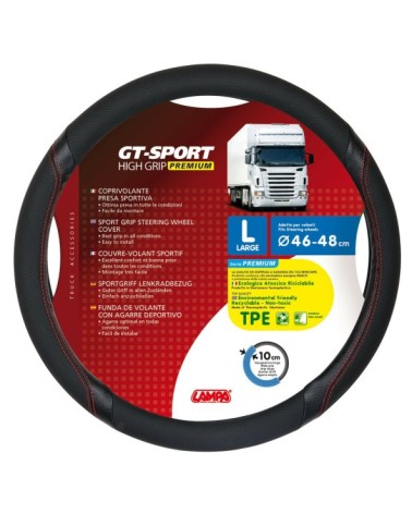 GT-Sport, coprivolante in Skeentex - L - d. 46 48 cm - Nero Rosso