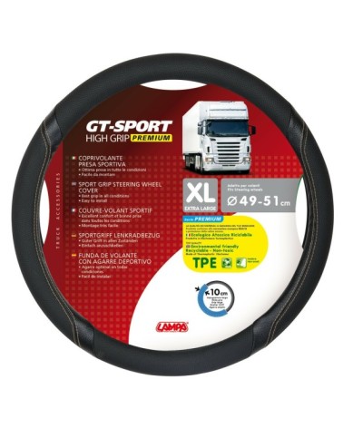 GT-Sport, coprivolante in Skeentex - XL - d. 49 51 cm - Nero Beige