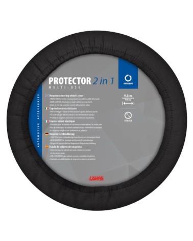 Protector 2 in 1, coprivolante elasticizzato in poliestere - Nero