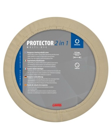 Protector 2 in 1, coprivolante elasticizzato in poliestere - Beige