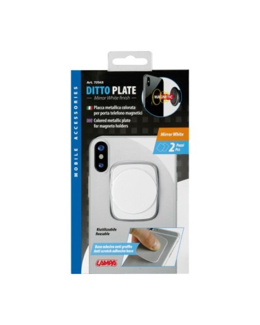 Ditto Plate, coppia di placche metalliche colorate - Bianco a specchio