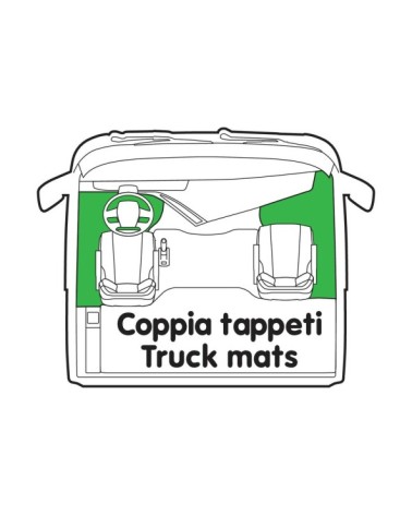 Coppia tappeti in Skeentex - Blu - compatibile per Daf XF 105 dal 02 04 al 12 14 automatico, manuale, con Webasto, senza Webasto