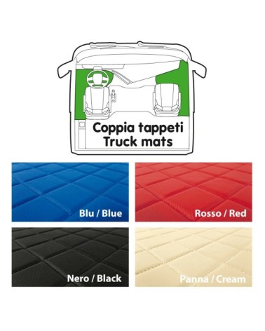 Coppia tappeti in Skeentex - Blu - compatibile per Daf XF 105 dal 02 04 al 12 14 automatico, manuale, con Webasto, senza Webasto