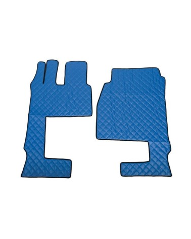 Coppia tappeti in Skeentex - Blu - compatibile per Mercedes Actros MP4 dal 09 11 al 09 19 cabina larga, sedile pass. pieghevole