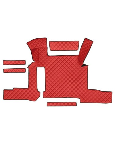 Tappeto centrale in Skeentex - Rosso - compatibile per Man TGX dal 01 17 al 06 20 manuale, 2 cassetti