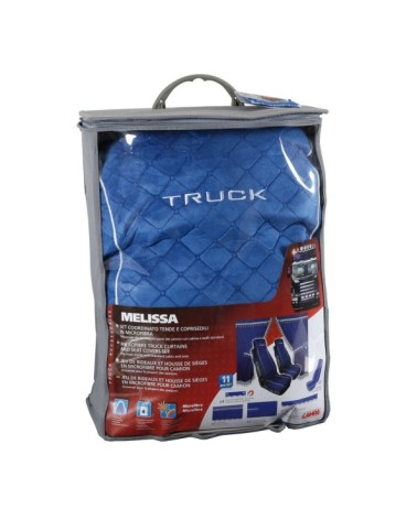 Melissa, set tende e coprisedili in microfibra per camion - Blu