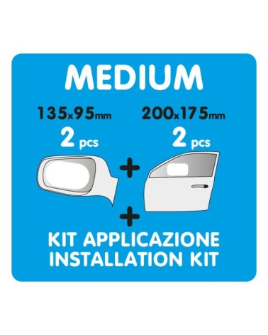 Clear-View, set 4 pellicole adesive con nano-tecnologia idrofobica - M - 135x95 mm