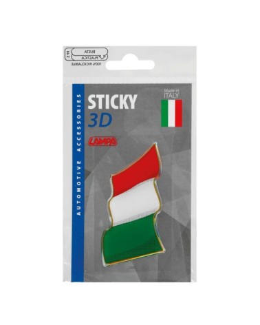 Sticky 3D - Bandiera Italia al vento, 1 pz - 78x40 mm