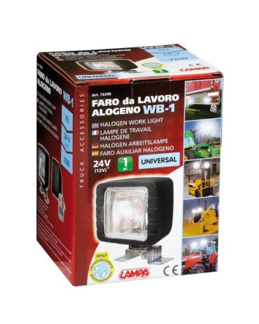 WB-1, faro da lavoro alogeno quadrato, 12 24V