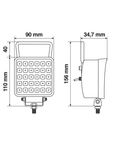 WL-28, faro ausiliario a 16 Led - 10 30V - Bianco