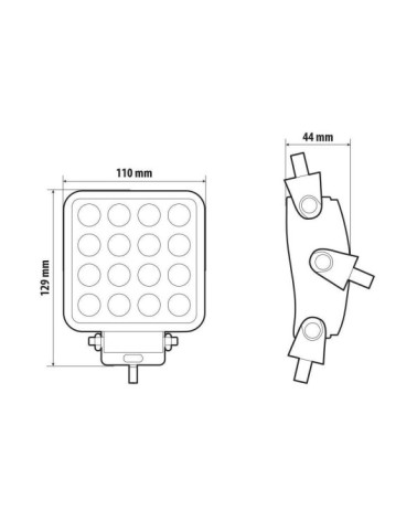 WL-26, faro ausiliario a 16 Led - 10 30V - Bianco