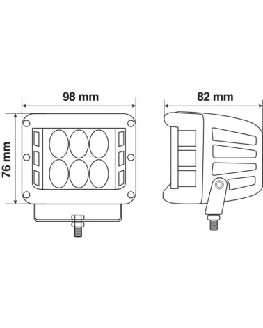 WL-21, coppia fari ausiliari a 9 Led - 9 32V - Bianco