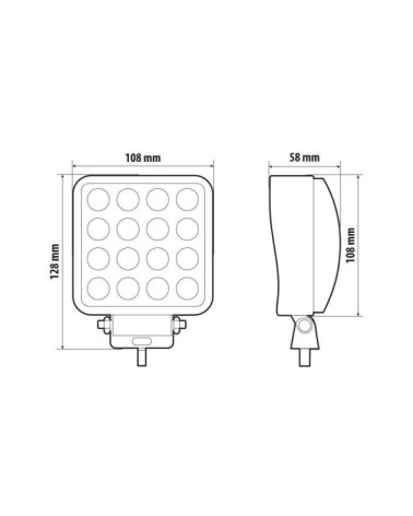 WL-25, faro ausiliario a 16 Led - 9 32V - Bianco