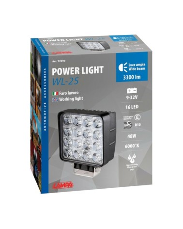 WL-25, faro ausiliario a 16 Led - 9 32V - Bianco