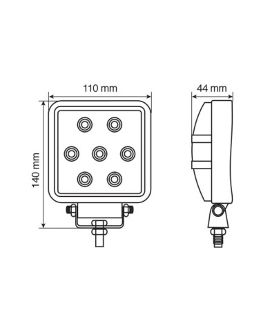 WL-3, faro ausiliario a 7 Led - 10 30V - Bianco