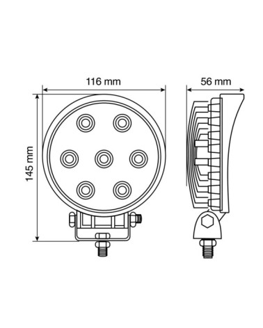 WL-1, faro ausiliario a 7 Led - 10 30V - Bianco