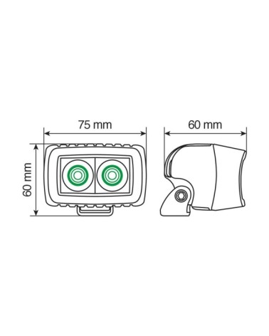 WL-9, faro ausiliario a 2 Led Cree - 10 30V - Bianco