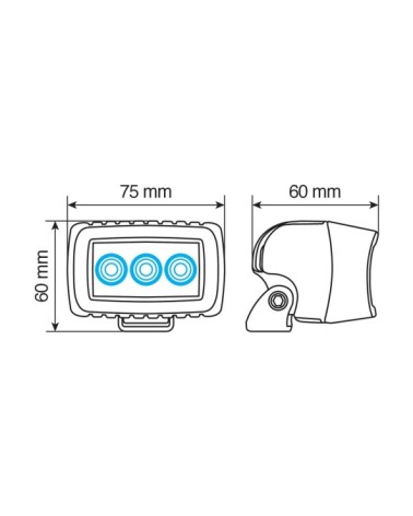 WL-10, faro ausiliario a 3 Led Cree - 10 30V - Bianco