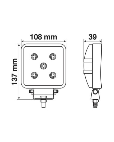 WL-15, faro ausiliario a 5 Led - 10-30V - Bianco