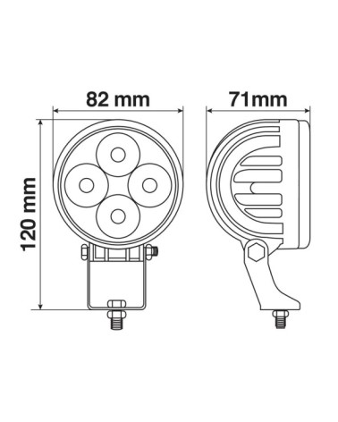 WL-17, faro ausiliario a 4 Led - 10-30V - Bianco