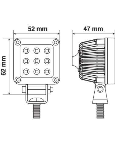 WL-18, faro ausiliario a 9 Led - 9 32V - Bianco