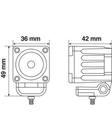 WL-19, faro ausiliario a 1 Led - 9 32V - Luce focalizzata - Bianco