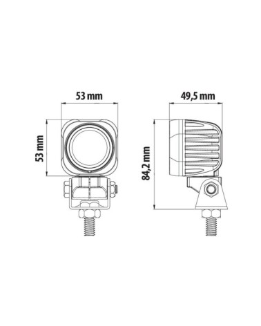 Cyclops-Square, faro ausiliario a 1 Led - 9 32V - Luce focalizzata