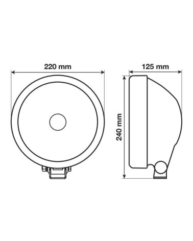 Saturn, faro alogeno di profondità con luce di posizione a led - d. 220 mm