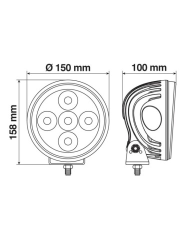 Angel-Led, proiettore supplementare a 7 Led - 9 36V - d. 150 mm