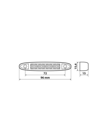 Luce ingombro a 4 Led, 12 24V - Rosso