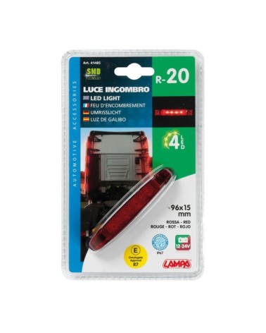 Luce ingombro a 4 Led, 12 24V - Rosso