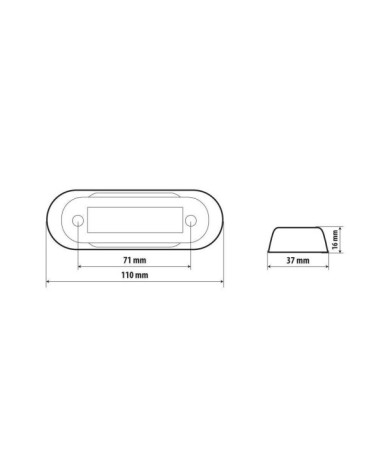 Luce a 4 led, montaggio superficie, 12 24V - Rosso