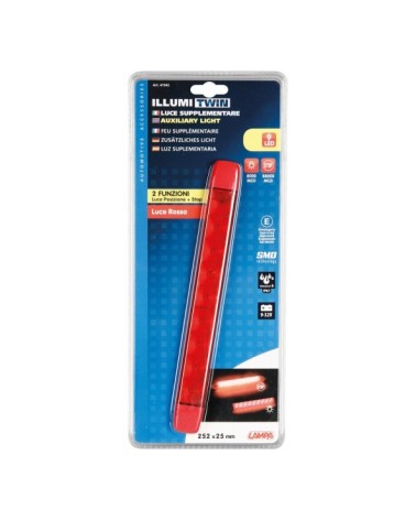 Illumi, luce ingombro a 9 Led, montaggio in superficie, 12 24V - Rosso - 2 funzioni