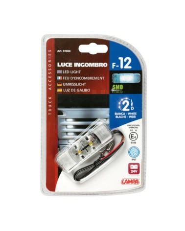 Luce ingombro a 2 Led, 24V - Bianco