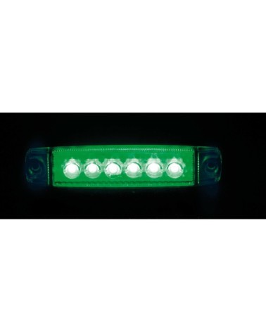 Luce ingombro a 6 Led, montaggio in superficie,12 24V - Verde