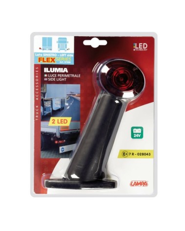 Ilumia, luce perimetrale a 2 Led, 24V - 60° - Flex - Sinistra