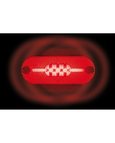 Luce perimetrale a 5 led con catarifrangente, 24V - Rosso