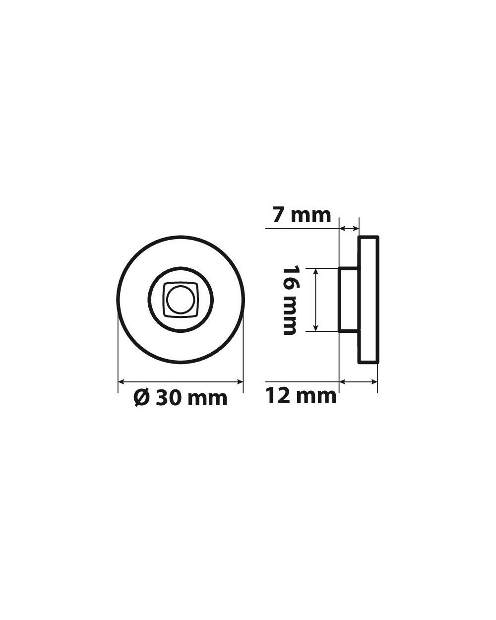 Coppia luci ingombro a 1 Led, 24V - Rosso