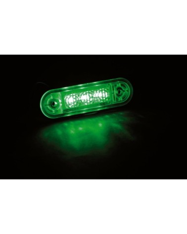 Luce ingombro a 3 Led, montaggio ad incasso, 9 32V - Verde