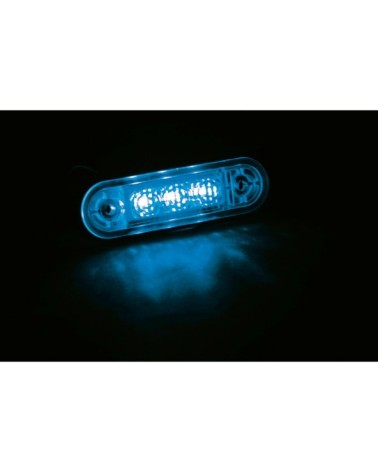 Luce ingombro a 3 Led, montaggio ad incasso, 9 32V - Blu