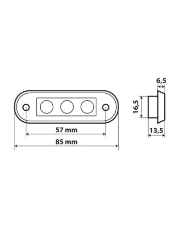 Set 20 pz, luce ingombro a 3 Led, montaggio ad incasso, 9 32V - Bianco