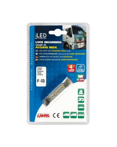 Luce ingombro a 4 Led, 12 24V - Bianco