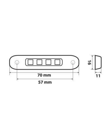 Luce ingombro a 4 Led, 12 24V - Rosso